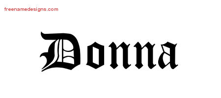 Donna Blackletter Name Tattoo Designs