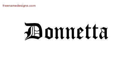 Donnetta Blackletter Name Tattoo Designs