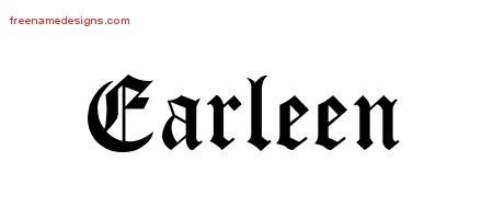 Earleen Blackletter Name Tattoo Designs