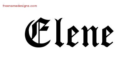 Elene Blackletter Name Tattoo Designs