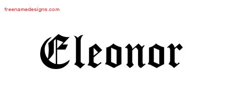 Eleonor Blackletter Name Tattoo Designs