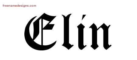 Elin Blackletter Name Tattoo Designs