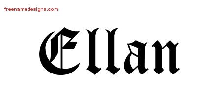 Ellan Blackletter Name Tattoo Designs