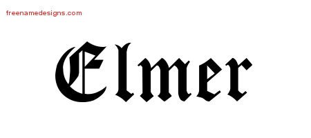 Elmer Blackletter Name Tattoo Designs