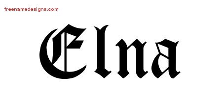Elna Blackletter Name Tattoo Designs