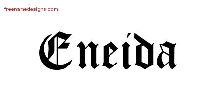 Eneida Blackletter Name Tattoo Designs