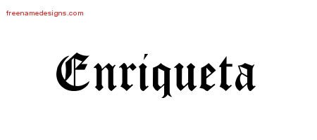 Enriqueta Blackletter Name Tattoo Designs