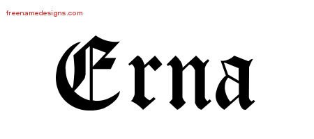 Erna Blackletter Name Tattoo Designs