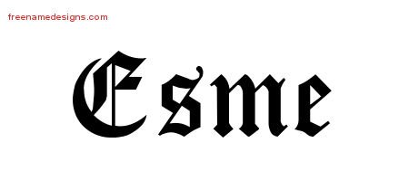 Esme Blackletter Name Tattoo Designs