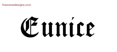 Eunice Blackletter Name Tattoo Designs