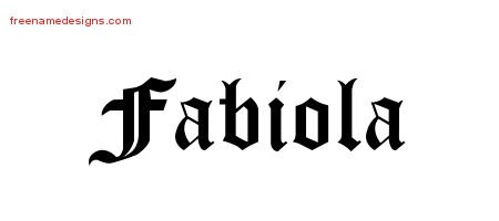 Fabiola Blackletter Name Tattoo Designs