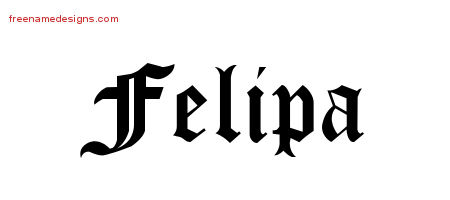 Felipa Blackletter Name Tattoo Designs