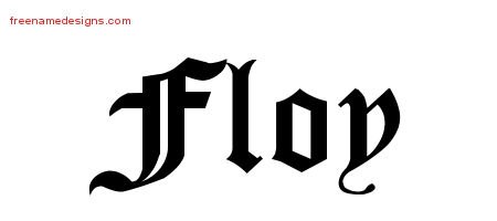 Floy Blackletter Name Tattoo Designs