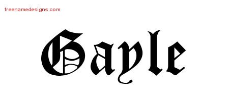 Gayle Blackletter Name Tattoo Designs