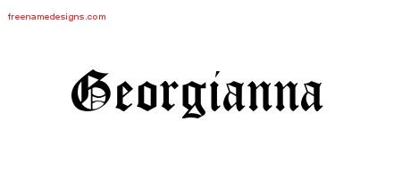 Georgianna Blackletter Name Tattoo Designs