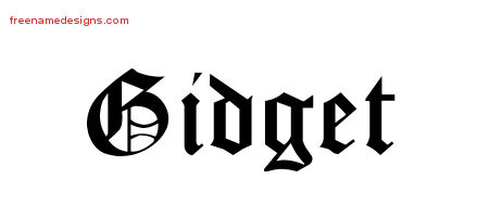 Gidget Blackletter Name Tattoo Designs