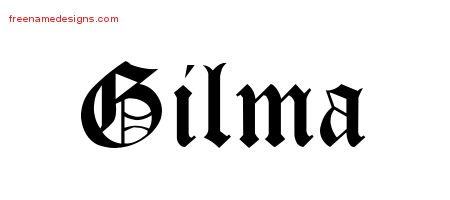 Gilma Blackletter Name Tattoo Designs