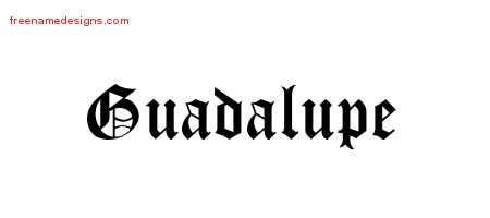 Guadalupe Blackletter Name Tattoo Designs