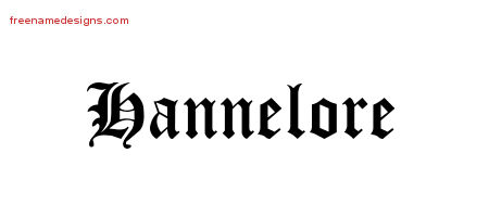 Hannelore Blackletter Name Tattoo Designs