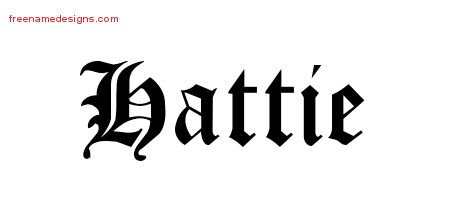 Hattie Blackletter Name Tattoo Designs