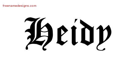 Heidy Blackletter Name Tattoo Designs