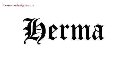 Herma Blackletter Name Tattoo Designs