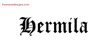 Hermila Blackletter Name Tattoo Designs