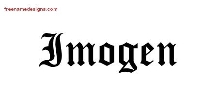 Imogen Blackletter Name Tattoo Designs
