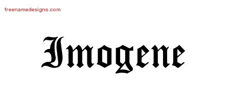 Imogene Blackletter Name Tattoo Designs