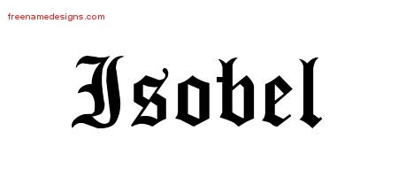 Isobel Blackletter Name Tattoo Designs