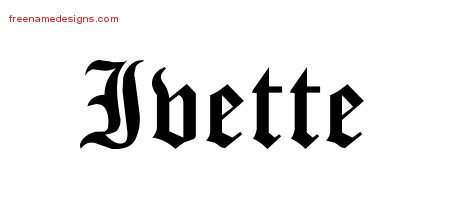 Ivette Blackletter Name Tattoo Designs