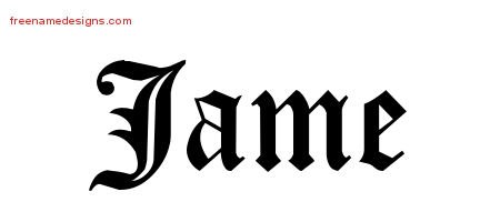 Jame Blackletter Name Tattoo Designs