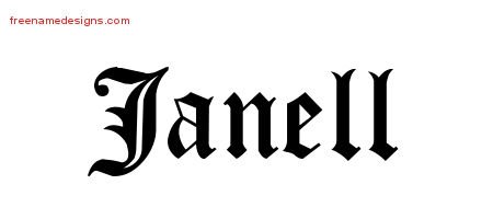 Janell Blackletter Name Tattoo Designs