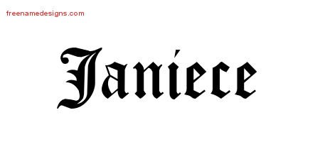 Janiece Blackletter Name Tattoo Designs