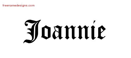 Joannie Blackletter Name Tattoo Designs
