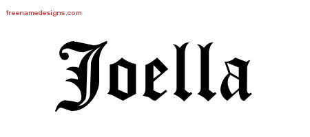 Joella Blackletter Name Tattoo Designs