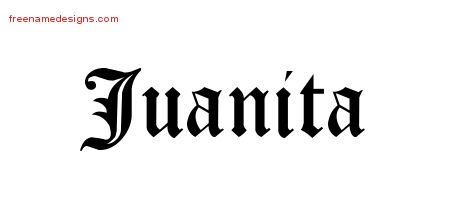 Juanita Blackletter Name Tattoo Designs
