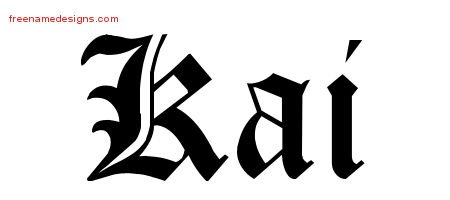Kai Blackletter Name Tattoo Designs