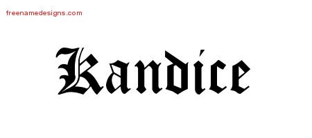 Kandice Blackletter Name Tattoo Designs