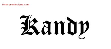 Kandy Blackletter Name Tattoo Designs