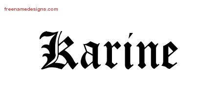 Karine Blackletter Name Tattoo Designs