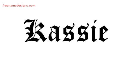 Kassie Blackletter Name Tattoo Designs