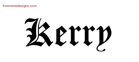 Kerry Blackletter Name Tattoo Designs