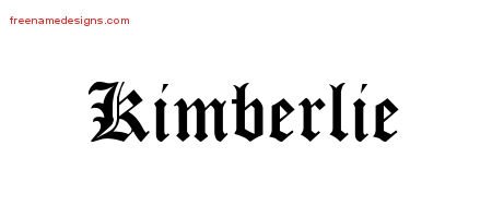 Kimberlie Blackletter Name Tattoo Designs