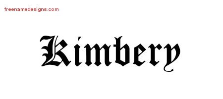 Kimbery Blackletter Name Tattoo Designs