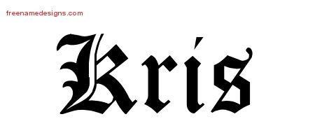 Kris Blackletter Name Tattoo Designs