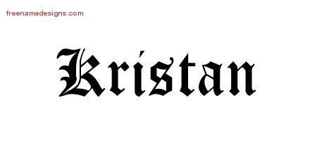 Kristan Blackletter Name Tattoo Designs