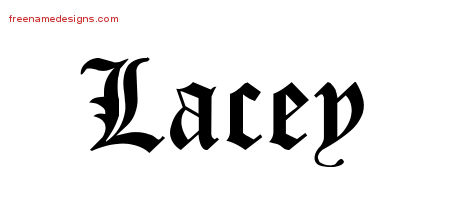 Lacey Blackletter Name Tattoo Designs