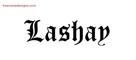 Lashay Blackletter Name Tattoo Designs