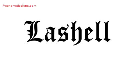 Lashell Blackletter Name Tattoo Designs